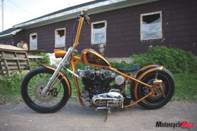 Chopper Rods golden Millville Stroker motorcycle