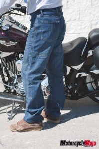 A pair of Draggin Jeans motorcycle clothing