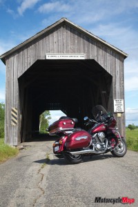 Kawasaki Voyager under a covered bridge in Western Canada