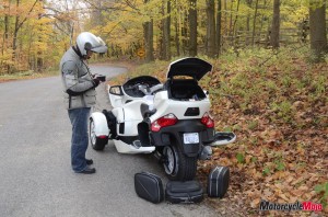 Compartment storage of the Can-Am Spyder Roadster