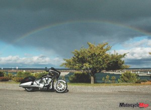 Bike under rainbow 