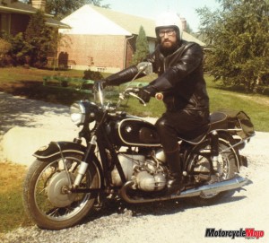 Walter Riding on a BMW R69S